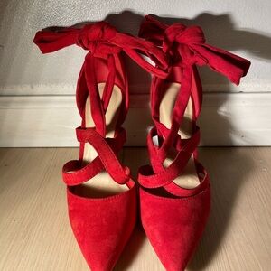 Wild Diva Red Strappy Heels
